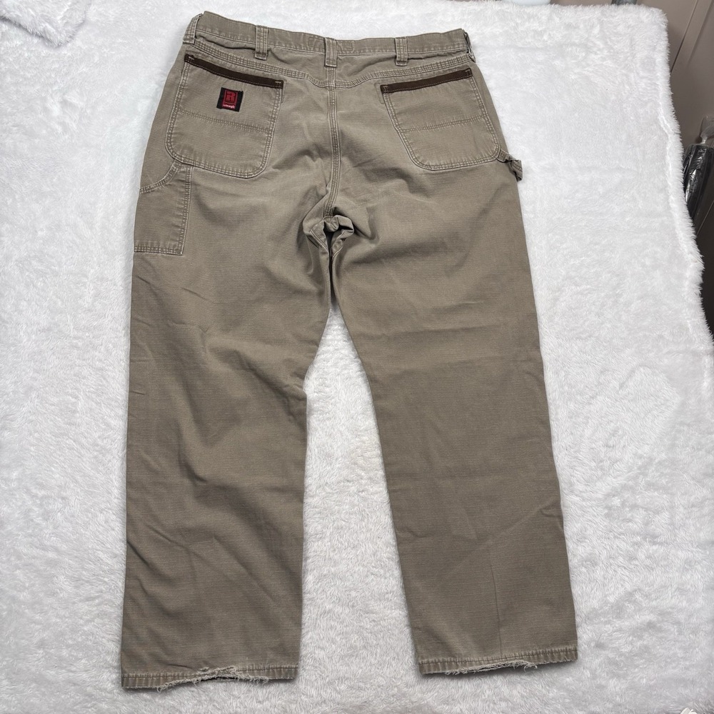 LOT OF 2 Wrangler RIGGS Workwear Ripstop Carpenter Pants Men 40x32 HeavyDuty Tan - Picture 4 of 16